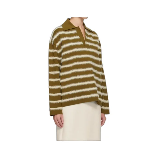 Merino Wool Striped Polo Shirt