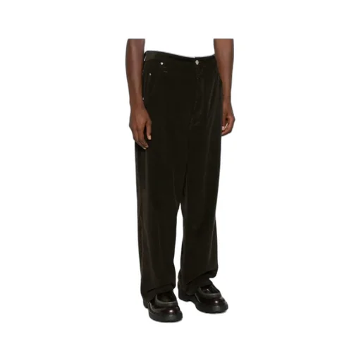 Corduroy Logo Patch Straight-Leg Trousers