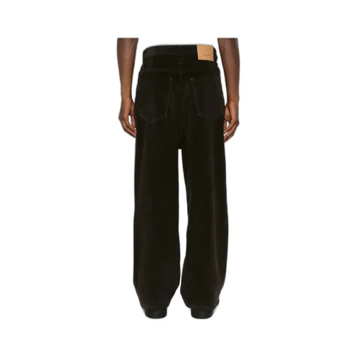 Corduroy Logo Patch Straight-Leg Trousers