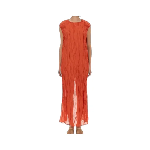 Metallic Gauze Longuette Dress