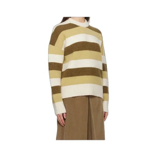 Alpaca Striped Crewneck Sweater