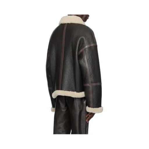 Long-Sleeved Leather Jacket