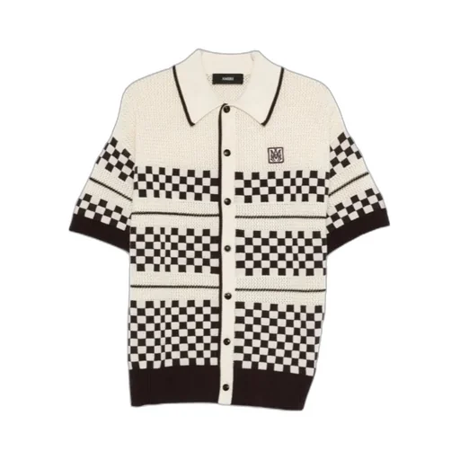 Chequered Short Sleeved Knitted Shirt