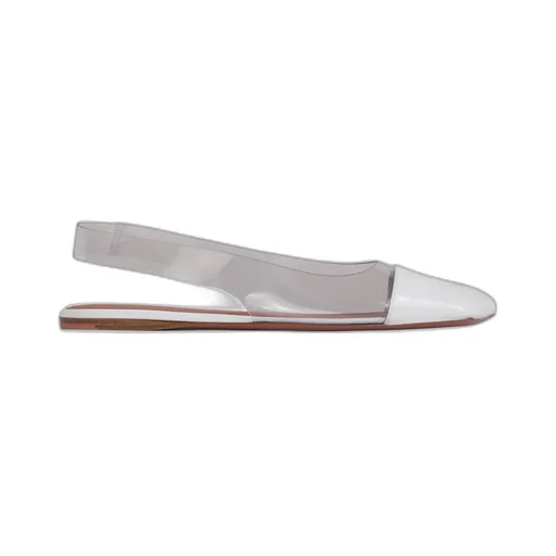 Glass Slingback Patent Transparent Pvc-White