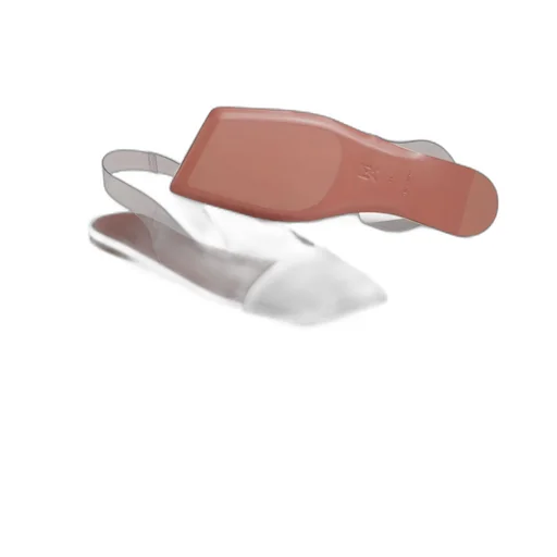Glass Slingback Patent Transparent Pvc-White