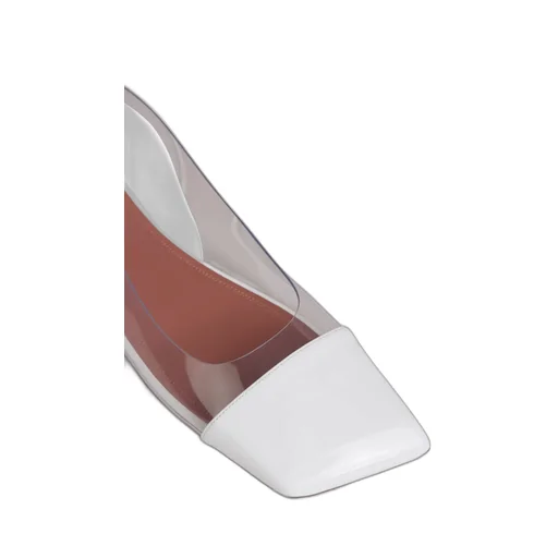 Glass Slingback Patent Transparent Pvc-White