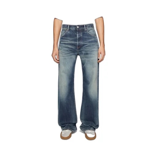 Logo Patch Straight Leg Jeans