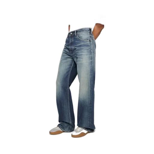 Logo Patch Straight Leg Jeans