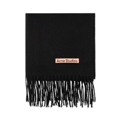 Logo Patch Fringed-Edge Scarf