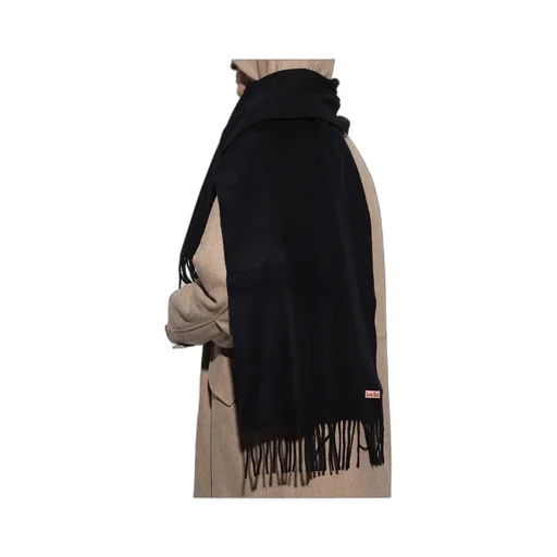 Logo Patch Fringed-Edge Scarf