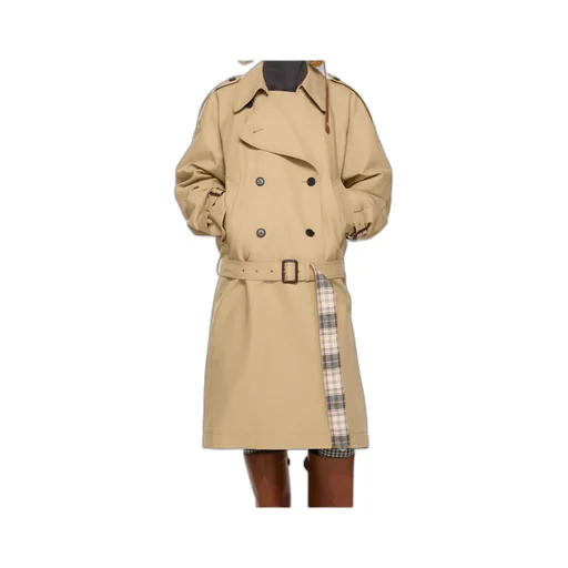 Double-Breasted Belted Trench Coat