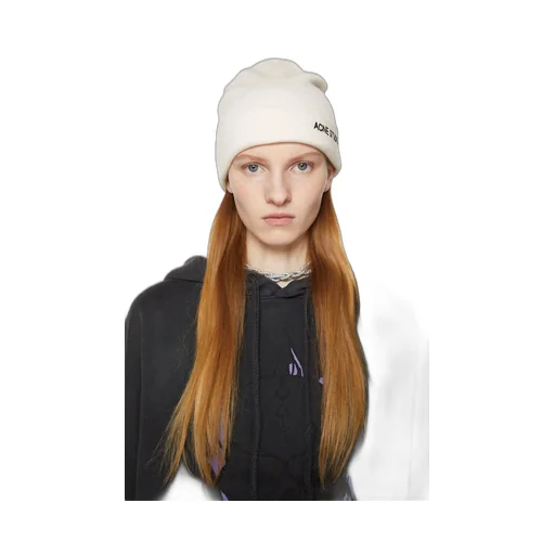 Logo Embroidered Ribbed Beanie