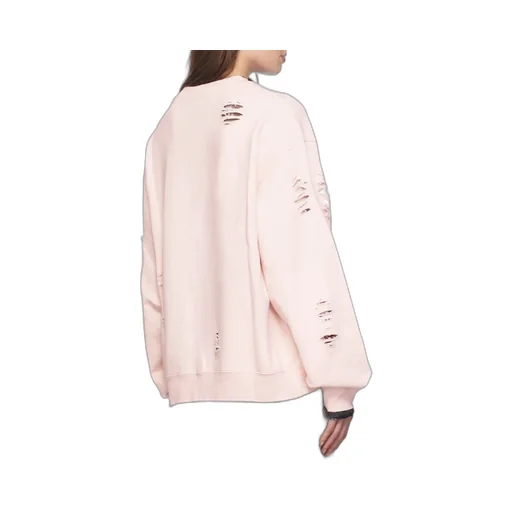 Distressed Logo Printed Sweatshirt