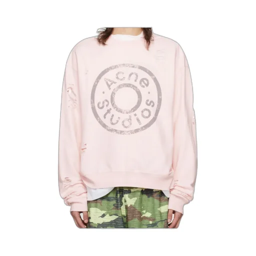 Distressed Logo Printed Sweatshirt