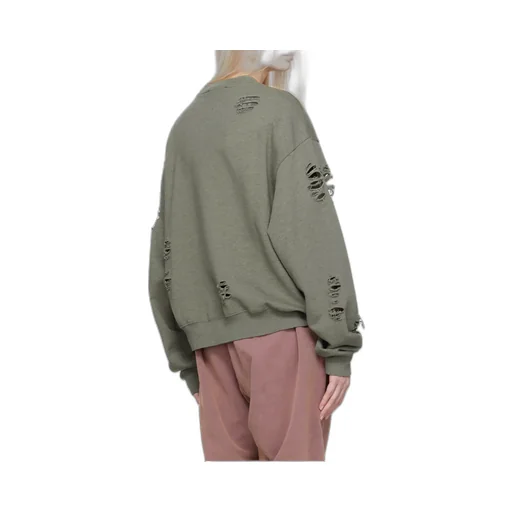 Logo Printed Distressed Sweatshirt