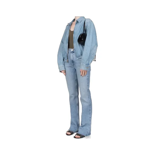 Nile Zip-Front Elastic-Waist Denim Jacket