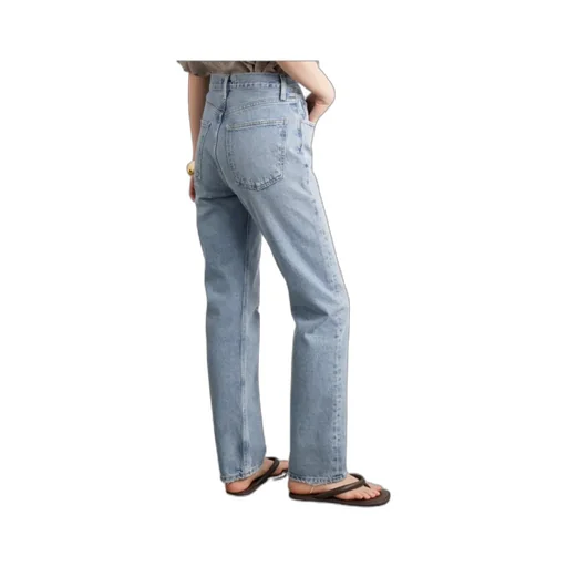 90's Pinch Waist Long High-Rise Straight-Leg Jeans