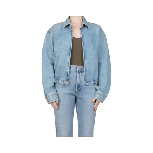Nile Zip-Front Elastic-Waist Denim Jacket