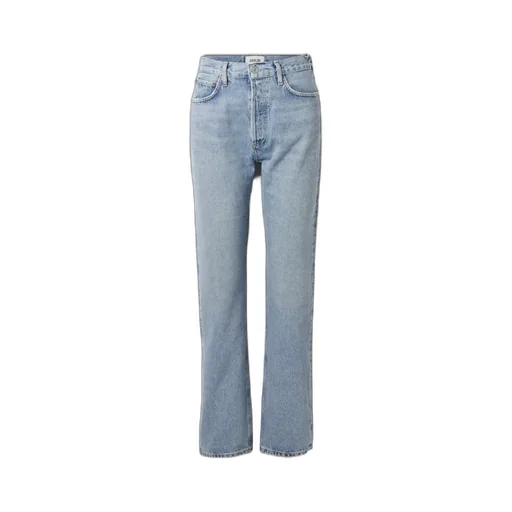90's Pinch Waist Long High-Rise Straight-Leg Jeans