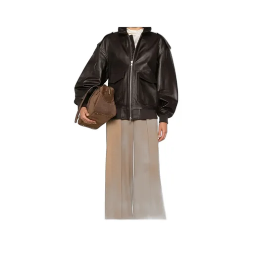 Zip-Fastening Leather Jacket