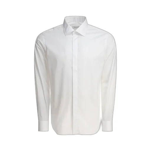 Long-Sleeved Curved Hem Shirt