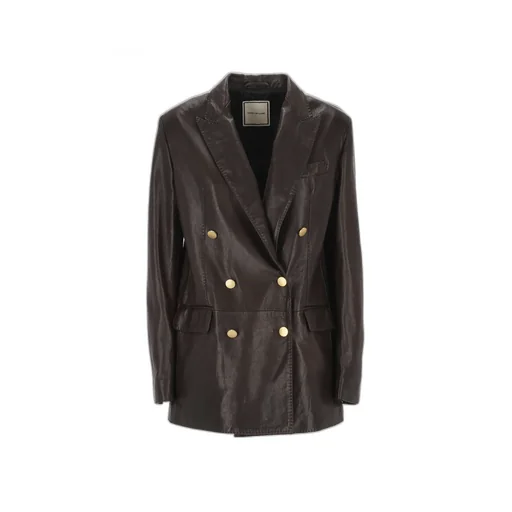 Double-Breasted Leather Jacket
