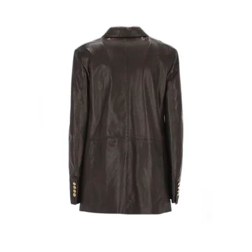 Double-Breasted Leather Jacket