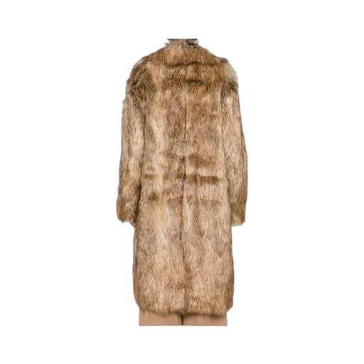 Button-Fastening Faux-Fur Coat