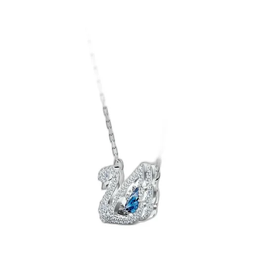Crystal-Embellished Logo Pendant Chain