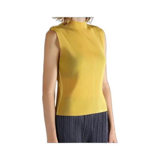 Pleated Mock-Neck Top