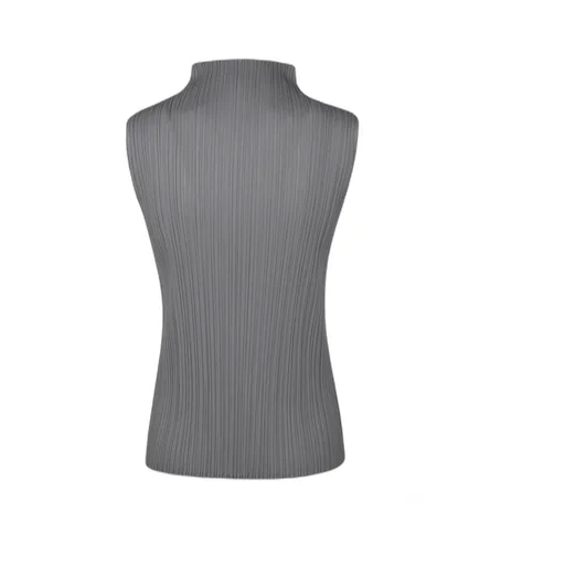 Pleated High-Neck Top