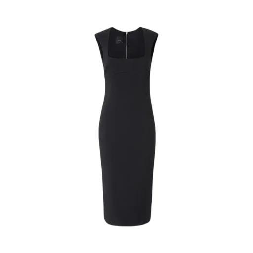 Zipped Crepe Midi Dress