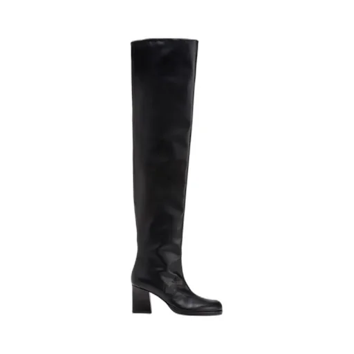 Faux-Leather Knee-High Boots