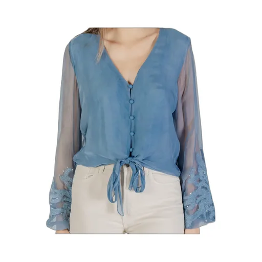 Embellished Balloon-Sleeve Top