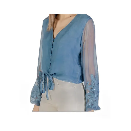 Embellished Balloon-Sleeve Top