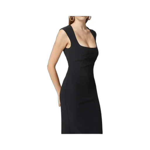 Zipped Crepe Midi Dress