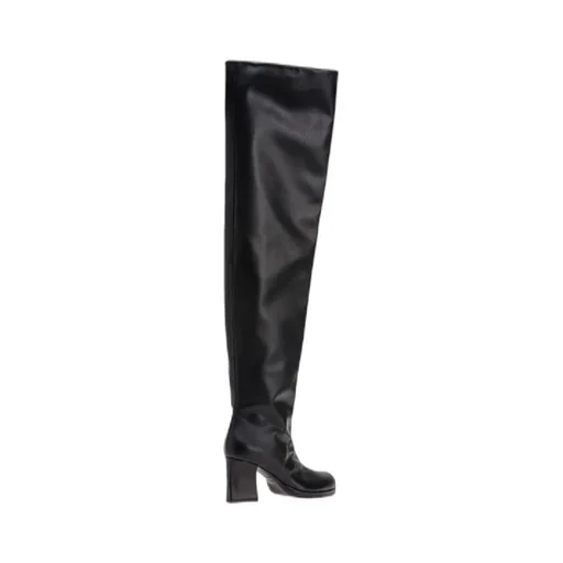 Faux-Leather Knee-High Boots