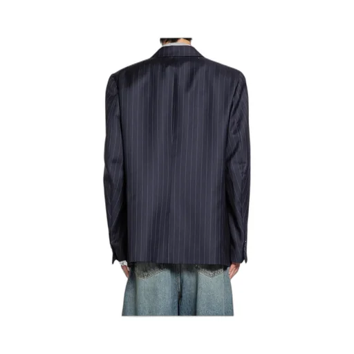 Pinstripe Wool Suit Jacket