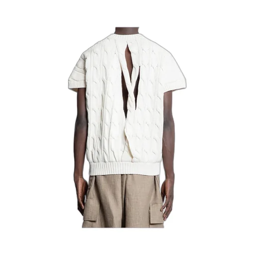 Cut-Out Cable-Knit Top