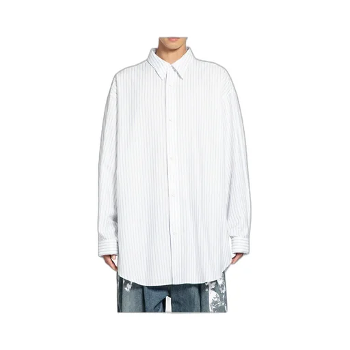 Oversized Cotton Poplin Pinstripe Shirt