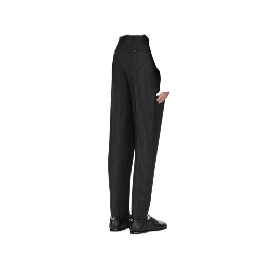 Wool Striped Stirrup Pants