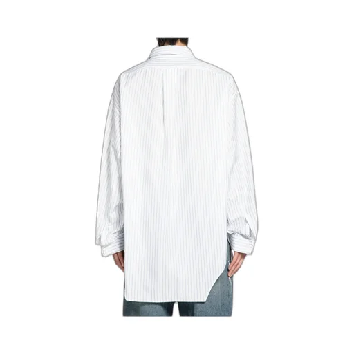 Oversized Cotton Poplin Pinstripe Shirt