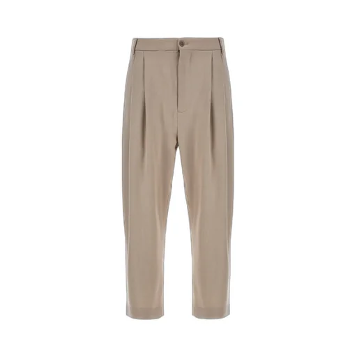 Pleated Straight-Leg Trousers