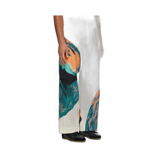 Pleated Nylon Taffeta Trousers
