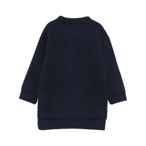 Cat-Embroidered Sweatshirt Dress