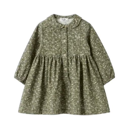 Floral-Print Corduroy Dress