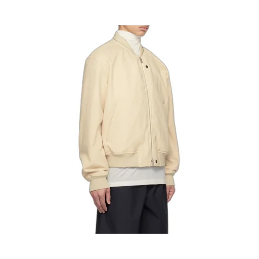 Zip-Fastened Cotton Bomber Jacket