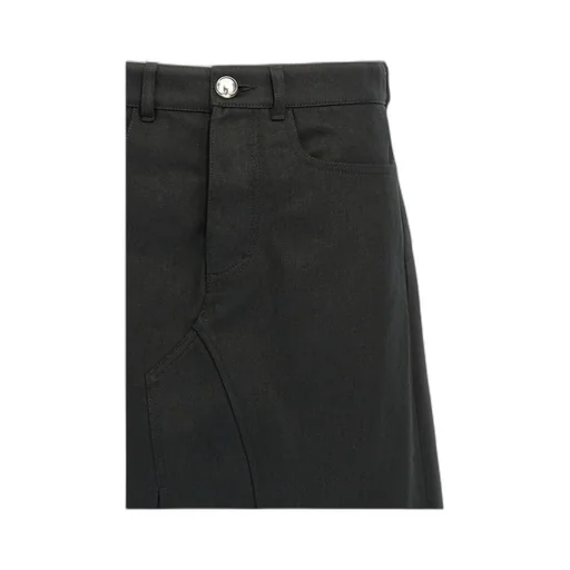 Logo Patch Denim Skirt