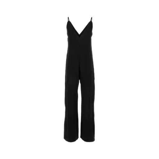 V-Neck Scallop-Edge Jumpsuit