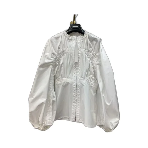 Zippered Puff Sleeve Shirt